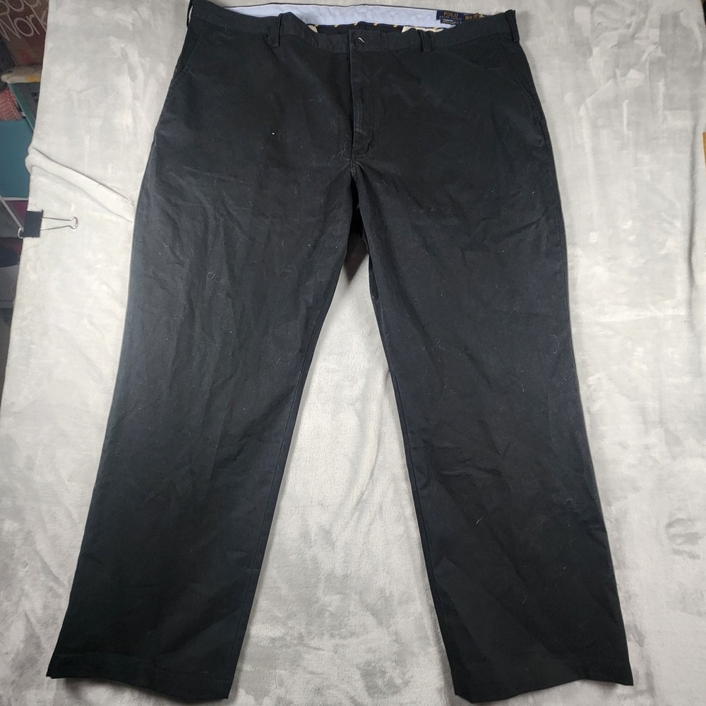 Polo Ralph Lauren Men Chino Pants 48x32 Classic Fit Stretch Black Cotton Twill